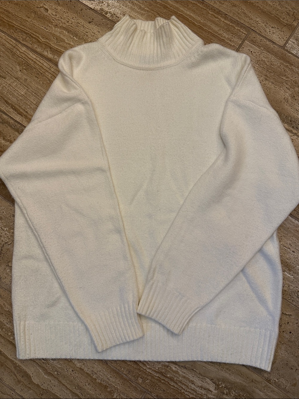 Gap CashSoft Ivory Cream Mockneck Oversized Women's Sweater Medium Tall
